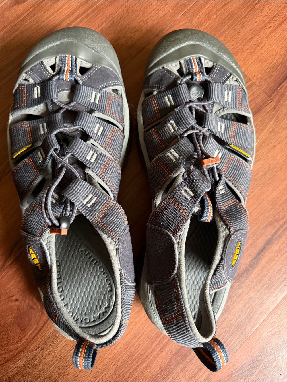 Mens Keen Gray and Orange Closed-Toe sports 10.5 Sandals Newport h2